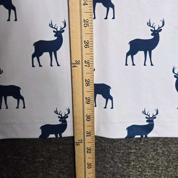 Waggle Men's Golf Polo Bucked Up White and Navy Deer Print Sz XL - Picture 5 of 8